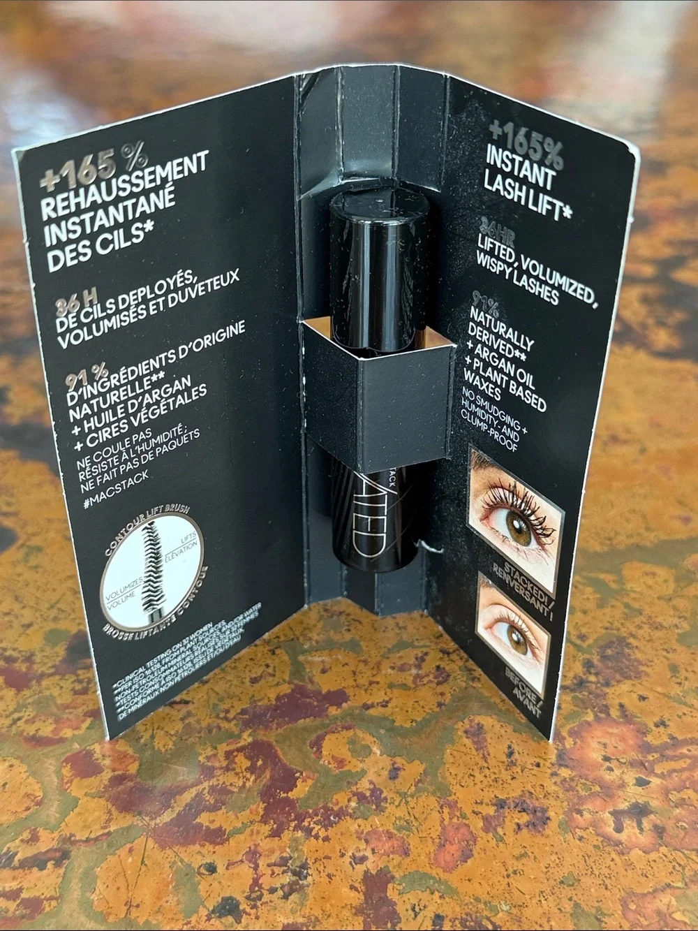 MAC Black Stack Elevated 36HR Lifted Volumized Wispy Lashes Smudge Proof Mascara